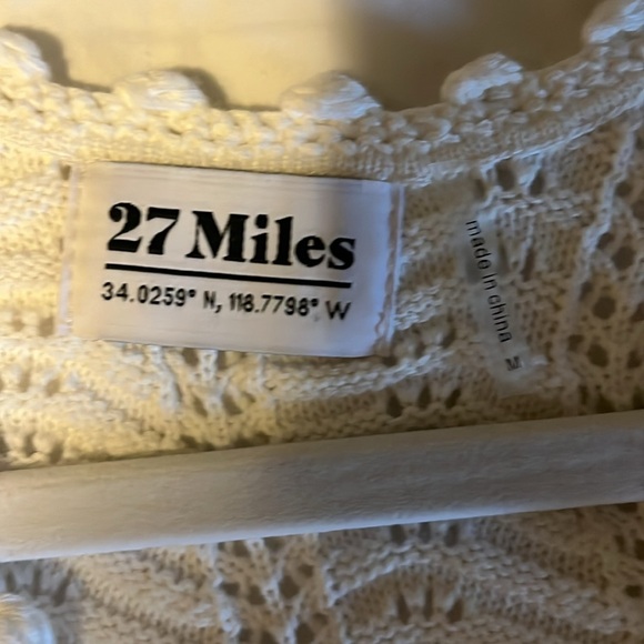 27 Miles Malibu crochet top M. Anakin top in cloud. - Picture 2 of 4